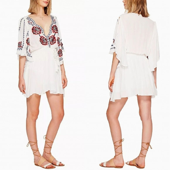 NWT💮OFFER💮 Free People Floral Embroidered Dress, Medium - Picture 9 of 16